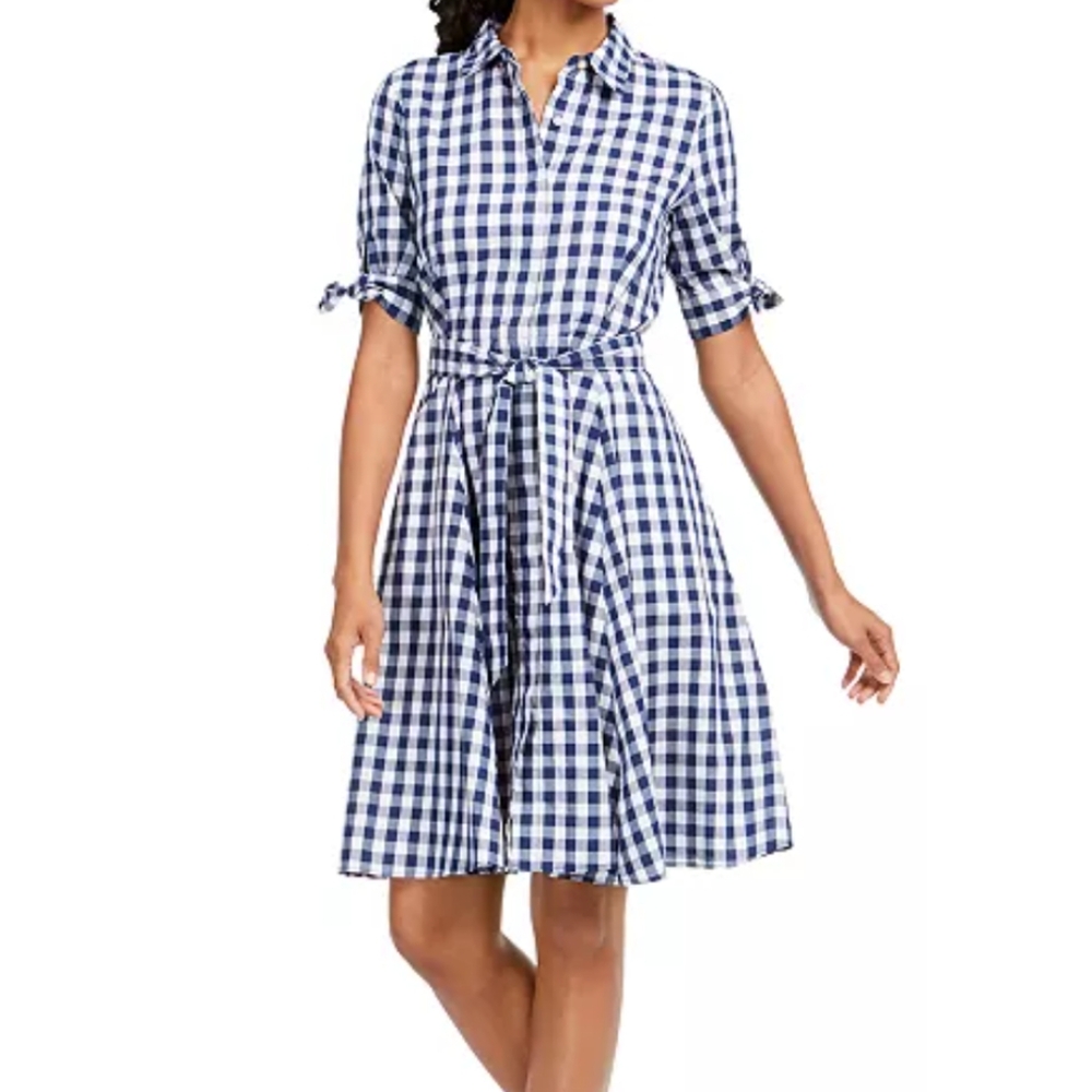 Calvin Klein Gingham Shirt Dress